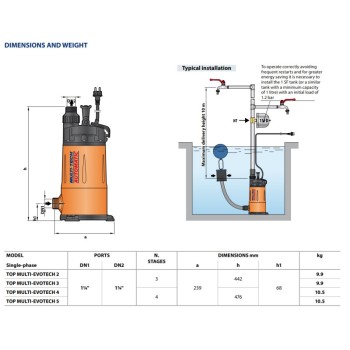 Ūdens sūknis TOP MULTI-EVOTECH 2 ar automātiku