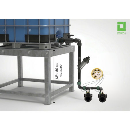 Комплект гравитационного полива из IBC-контейнера – 2 секции