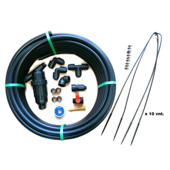 Siltumnīcas laistīšanas sistēma Keturkojis gravitacinis 15m