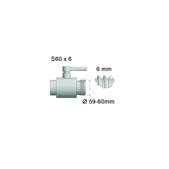 Savienojums ar IBC konteineru 60 mm x 1” iekšējā vītne