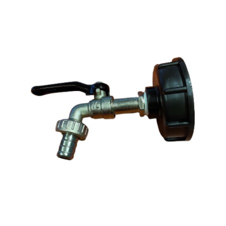 Metāla IBC ventilis 60 mm ar savienojumu laistīšanas šļūtenei ½” (melns rokturis)