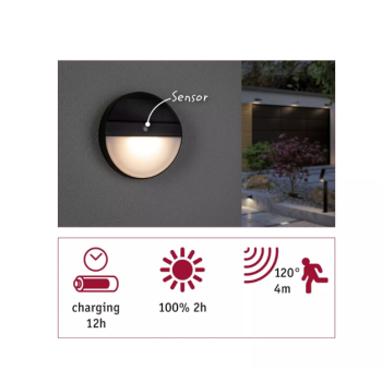 Sienas gaismeklis Elois ar kustības sensoru un saules bateriju