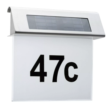 Led mājas numurs ar saules bateriju