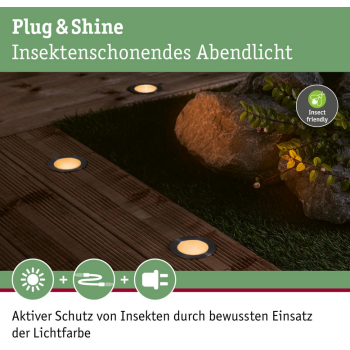 Встраиваемый светильник Plug & Shine 2 Вт, безопасный для насекомых