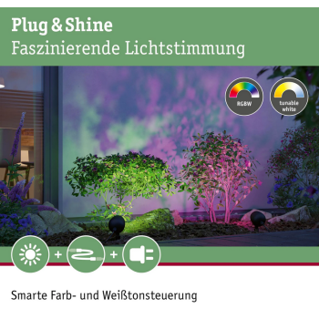 Plug & Shine iedzīšamais gaismeklis Kikolo RGBW 6,2 W