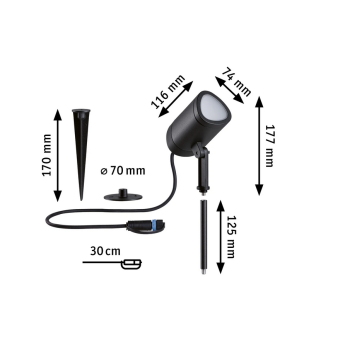 Plug & Shine вкопываемый светильник Shira RGBW 6,5 W