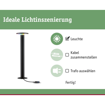 Plug & Shine stāvoša lampa Plate RGBW 5W