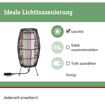 Plug & Shine stāvoša lampa Basket RGBW 3,2W
