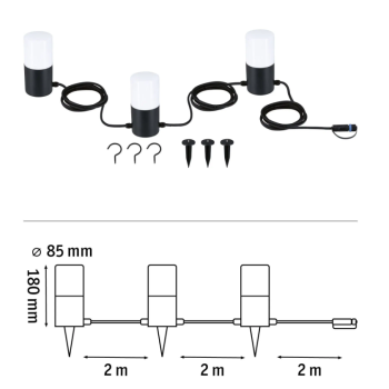 Plug & Shine gaismas virtene Tubs 3x2W