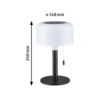 Akumulatora gaismeklis Bartja ar saules bateriju, melnā krāsā