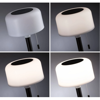 Akumulatora gaismeklis Bartja ar saules bateriju, melnā krāsā