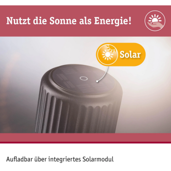 Akumulatora gaismeklis Else ar saules bateriju, melnā krāsā