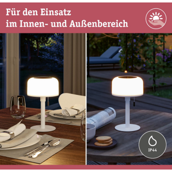 Аккумуляторный светильник Bartja с солнечной батареей, белый цвет