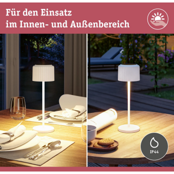 Akumulatora gaismeklis Else ar saules bateriju, baltā krāsā