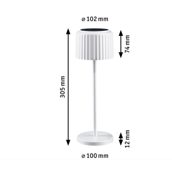 Akumulatora gaismeklis Else ar saules bateriju, baltā krāsā