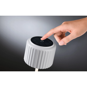 Akumulatora gaismeklis Else ar saules bateriju, baltā krāsā