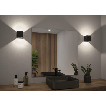 Sienas akumulatora lampas “Nyara” ar kustības sensoru, melna