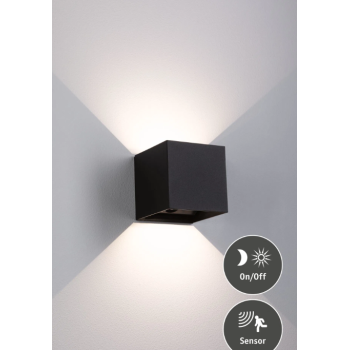 Sienas akumulatora lampas “Nyara” ar kustības sensoru, melna