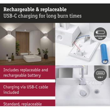 Настенный аккумуляторный светильник "Nyara" с датчиком движения, белый