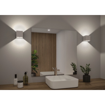 Sienas akumulatora lampas “Nyara” ar kustības sensoru, balta