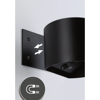 Настенный аккумуляторный светильник "Nyora" с датчиком движения, чёрный