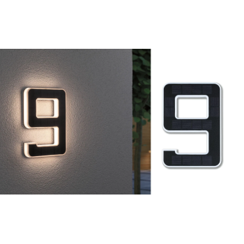 LED mājas numura gaismeklis cipars 9