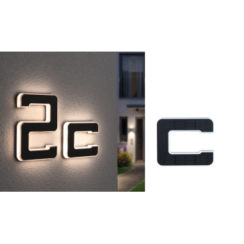 LED mājas numura gaismeklis burts C
