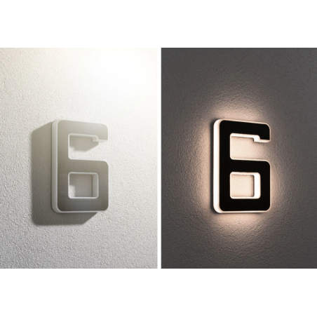 LED mājas numura gaismeklis cipars 6