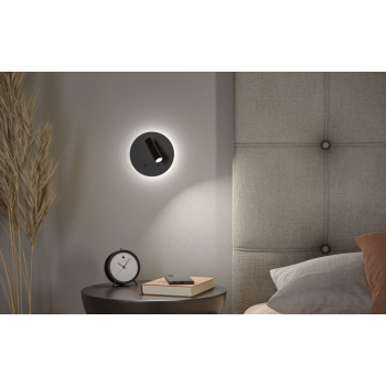 Настенный аккумуляторный светильник Kiora с датчиком, чёрный