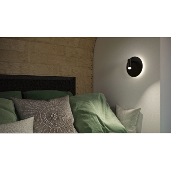 Настенный аккумуляторный светильник Kiora с датчиком, чёрный