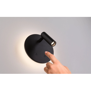 Настенный аккумуляторный светильник Kiora с датчиком, чёрный