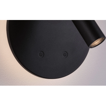 Sienas akumulatora lampas Kiora ar sensoru, melna