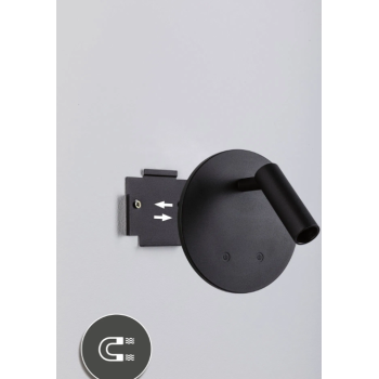 Настенный аккумуляторный светильник Kiora с датчиком, чёрный