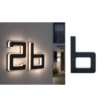 LED mājas numura gaismeklis burts b