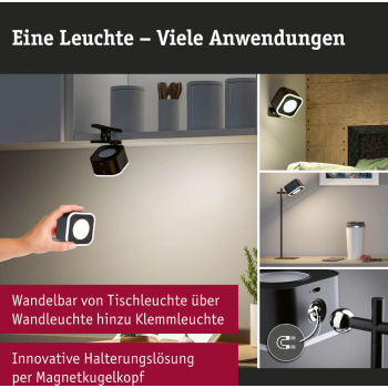 Universāls gaismeklis Varia, melnā krāsā