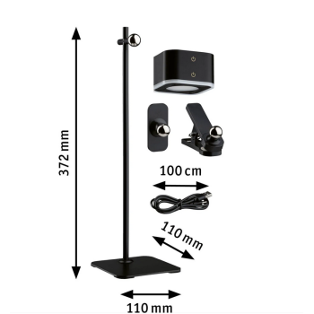 Universāls gaismeklis Varia, melnā krāsā