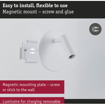 Sienas akumulatora lampas Kiora ar sensoru, balta