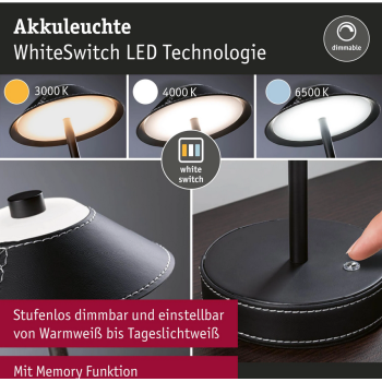 Akumulatora gaismeklis Pellini, melnā krāsā, 330x150 mm