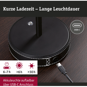 Akumulatora gaismeklis Pellini, melnā krāsā, 330x150 mm