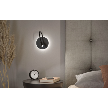 Sienas akumulatora lampas Miora ar sensoru, melna