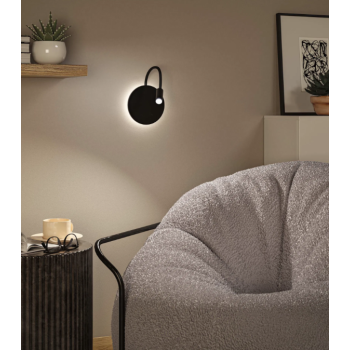Sienas akumulatora lampas Miora ar sensoru, melna
