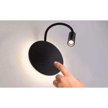 Sienas akumulatora lampas Miora ar sensoru, melna