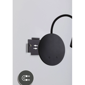 Sienas akumulatora lampas Miora ar sensoru, melna