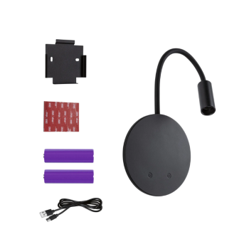 Sienas akumulatora lampas Miora ar sensoru, melna