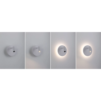 Sienas akumulatora lampas Miora ar sensoru, balta