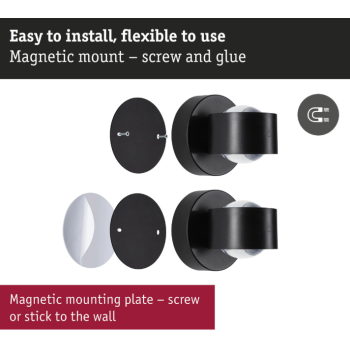 Настенный аккумуляторный светильник Zorik с датчиком, чёрный