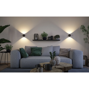 Sienas akumulatora lampas Zorik ar sensoru, melna