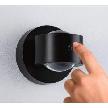 Настенный аккумуляторный светильник Zorik с датчиком, чёрный