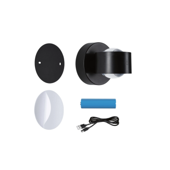 Sienas akumulatora lampas Zorik ar sensoru, melna