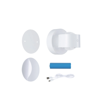 Sienas akumulatora lampas Zorik ar sensoru, balta